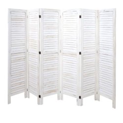 Sk�rmv�g i hvid antik vintage tr� - rumdeler/foldev�g 170 x 240 cm