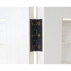 Foldesk�rm - hvid foldbar sk�rmv�g/skillev�g med ornamenter 170 x 240 cm