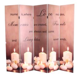 Rumdeler med LED-lys - skillev�g/foldev�g - Buddha Harmony 180 x 200 cm