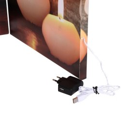 Rumdeler med LED-lys - skillev�g/foldev�g - Buddha Harmony 180 x 200 cm