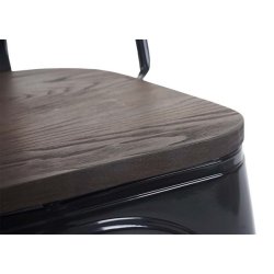 Cafestol med trsde - sort stabelbar bistro stol og spisestol