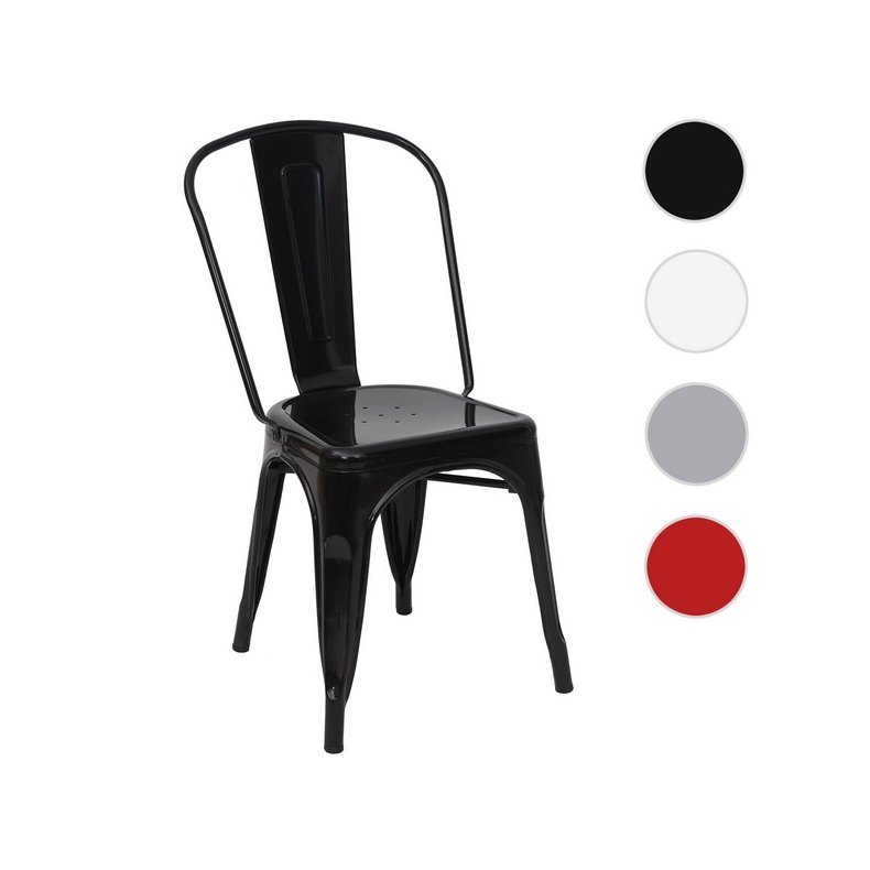 Fransk bistro stol - metal spisestol og cafestol ~ sort stabelbar