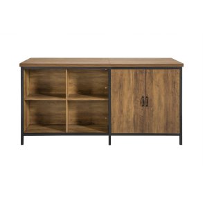 Kkken industrielt look, barbord med hylder, brun 170x60x89