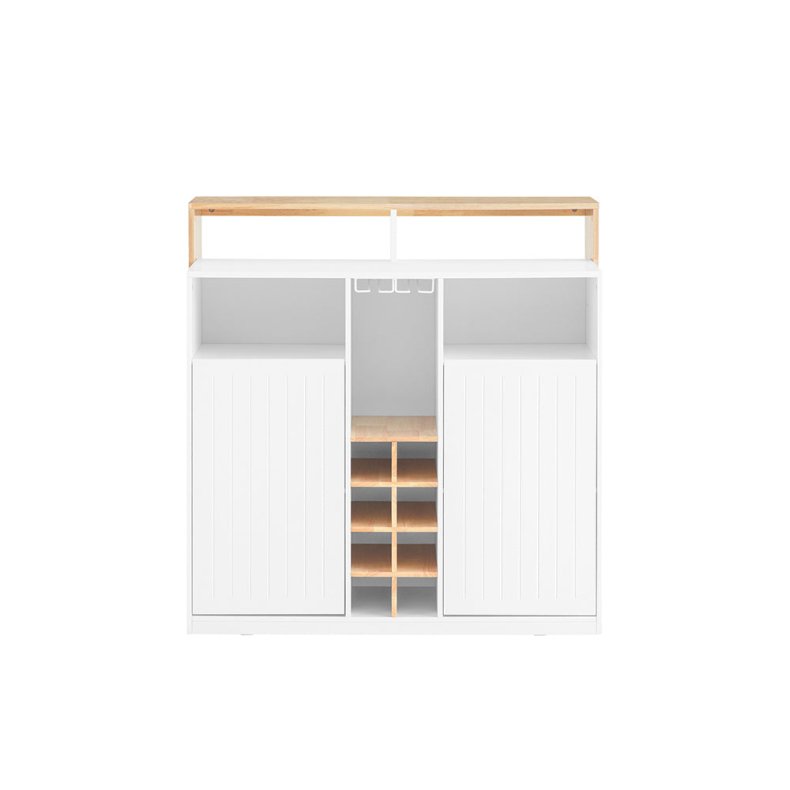 Kkken med opbevaring, barbord med hylder, hvid 105x60x105