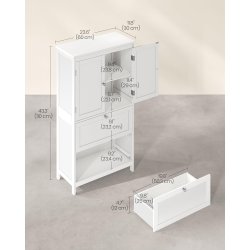 Badevrelsesskab med skuffer - opbevaringsskab hvid 110x60x30