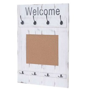 Garderobe med opslagstavle - knager�kke - antik hvid entrem�bel