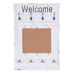 Garderobe med opslagstavle - knager�kke - antik hvid entrem�bel