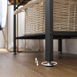 Garderobestativ med knagerkker og bjlestang - rustik brun