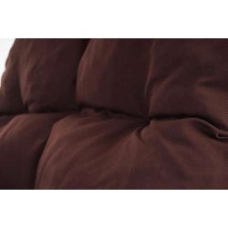 Gyngestol - hvid rattan flet gyngestol med brun pude