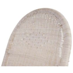 Gyngestol - hvid rattan flet gyngestol med brun pude