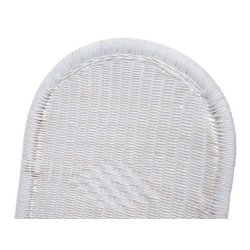 Gyngestol - hvid rattan flet gyngestol med gr� pude