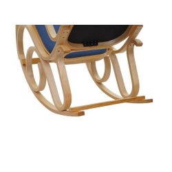 Gyngestol lavet af birketr� med bl�t stof p� stofs�de - rokkestol