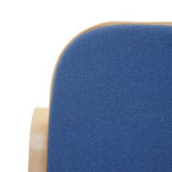 Gyngestol lavet af birketr� med bl�t stof p� stofs�de - rokkestol