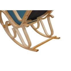 Gyngestol lavet af birketr� med gr�nt stof p� stofs�de - rokkestol