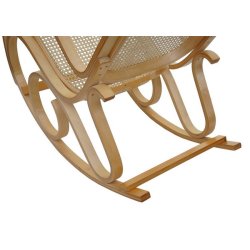 Gyngestol lavet af birketr� med rattan flet p� s�de - rokkestol