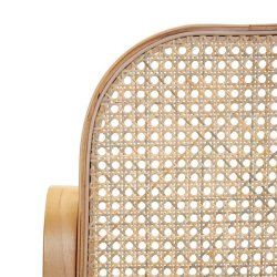 Gyngestol lavet af birketr� med rattan flet p� s�de - rokkestol