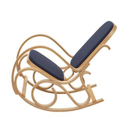 Gyngestol lavet af egetr� med antracit gr�t stof p� stofs�de