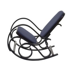 Gyngestol lavet af valn�ddetr� med antracit gr�t stof