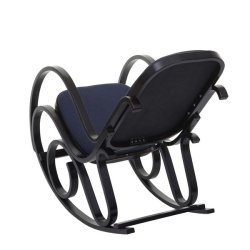 Gyngestol lavet af valn�ddetr� med antracit gr�t stof