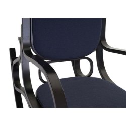 Gyngestol lavet af valn�ddetr� med antracit gr�t stof