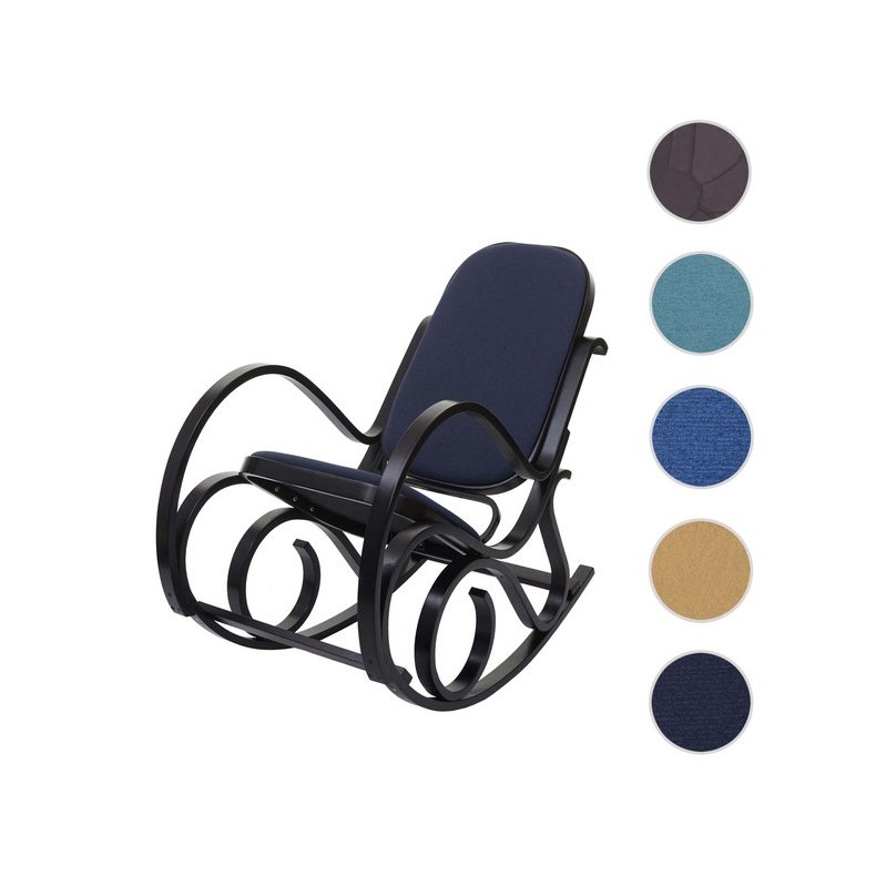 Gyngestol lavet af valn�ddetr� med antracit gr�t stof