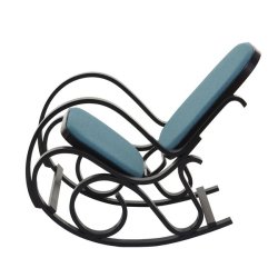 Gyngestol lavet af valn�ddetr� med gr�nt stof