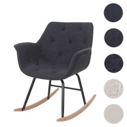 Gyngestol med arml�n - m�rkegr� tekstil stof gyngestol