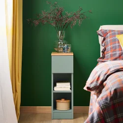 Sidebord - moderne sengebord med opbevaring - grn - 61x35x20