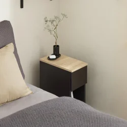 Sidebord - moderne sengebord med opbevaring - sort - 60x35x20