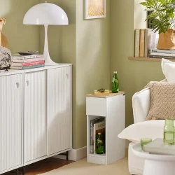 Sideborde - 2 moderne sengeborde med opbevaring - hvid - 60x35x20