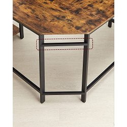 Hjrneskrivebord - L-formet skrivebord - rustik brun 138 x 138