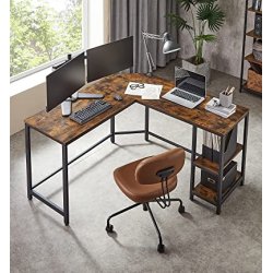 Hjrneskrivebord - L-formet skrivebord - rustik brun 138 x 138