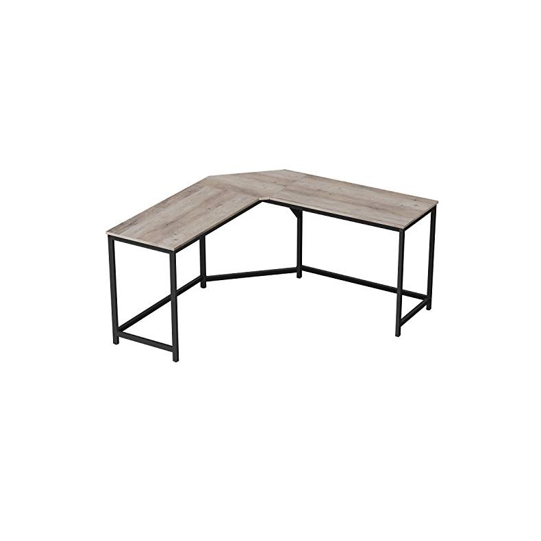 Hjrneskrivebord - L-formet skrivebord - gr/beige 149 x 149
