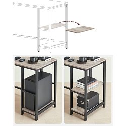 Hj�rneskrivebord - L-formet skrivebord - gr�/beige 138 x 138