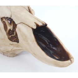 Hjortekranie med gevir - stort jagttrof som vgdekoration - Hjort