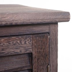 Kommode med 2 kurve og skab - h�j brun antik vintage kommode