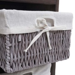 Kommode med 2 kurve og skab - h�j brun antik vintage kommode