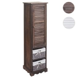 Kommode med 2 kurve og skab - h�j brun antik vintage kommode