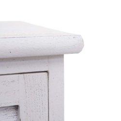 Kommode med 2 kurve og skab - h�j hvid antik vintage kommode