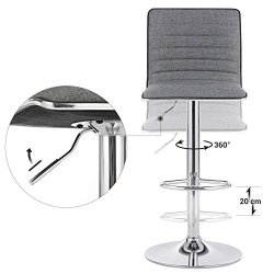 Barstole - st med 2 justerbare hje stole med rygln - gr