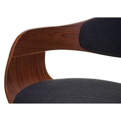 Spisebordsstol - retro valnd spisestuestol med mrkegr stof