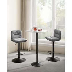 Barstole st af 2 - hje stole med rygln og fodsttte - gr