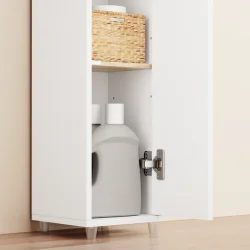 Badevrelsesskab med hylder, skabe og skuffe - hvid 180x20x20