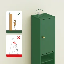 Badevrelsesskab med hylder, skabe og skuffe - grn 180x20x20