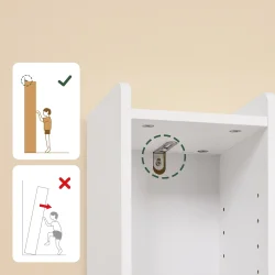 Badev�relsesskab med hylder, skabe og skuffe - hvid 145x20x20