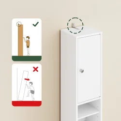 Badevrelsesskab med hylder, skabe og skuffe - hvid 180x20x20