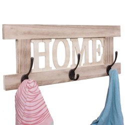 Knager�kke Home med 3 knager - antik natur brun knager�kke - entrem�bel