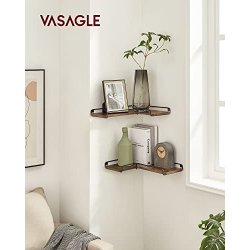 Hylder - 2 svvende L-formet hjrnehylder - rustik brune