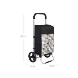 Indk�bsvogn med indk�bstaske i Oxford stof - 40L - 20 kg - sort