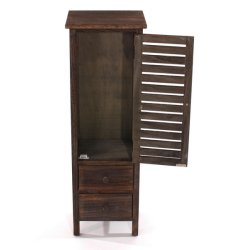 Kommode - lille kldeskab i antik vintage brun 90 x 30 x 25 cm